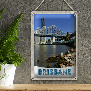 Blechschild Reise 20x30cm Brisbane Australien Innenstadt