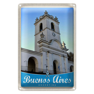 Blechschild Reise 20x30cm Buenos Aires Argentinien Kirche