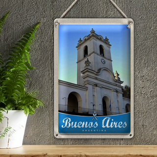 Blechschild Reise 20x30cm Buenos Aires Argentinien Kirche
