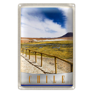 Blechschild Reise 20x30cm Chile Urlaub Gebirge Gehweg