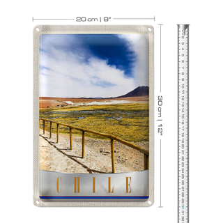 Blechschild Reise 20x30cm Chile Urlaub Gebirge Gehweg
