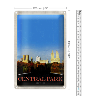 Blechschild Reise 20x30cm Central Park Amerika New York Trip