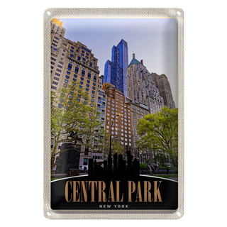 Blechschild Reise 20x30cm Central Park USA New York Hochhaus