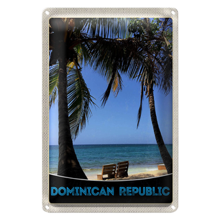 Blechschild Reise 20x30cm Dominikanische Republik Strand