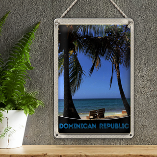 Blechschild Reise 20x30cm Dominikanische Republik Strand