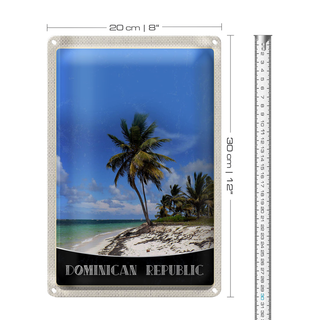 Blechschild Reise 20x30cm Dominikanische Republik Strand Palme