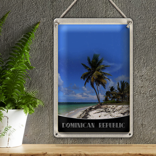 Blechschild Reise 20x30cm Dominikanische Republik Strand Palme