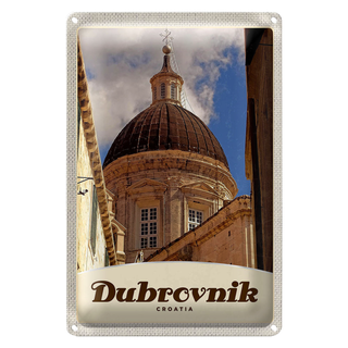 Blechschild Reise 20x30cm Dubrovnik Kroatien Domkuppel Dekoration