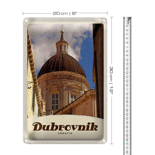 Blechschild Reise 20x30cm Dubrovnik Kroatien Domkuppel Dekoration