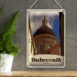 Blechschild Reise 20x30cm Dubrovnik Kroatien Domkuppel Dekoration