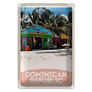Blechschild Reise 20x30cm Dominikanische Republik Strand Shop