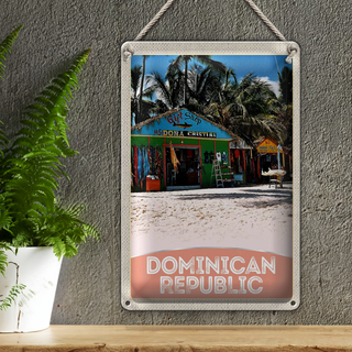Blechschild Reise 20x30cm Dominikanische Republik Strand Shop