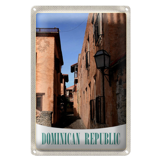 Blechschild Reise 20x30cm Dominikanische Republik Altstadt