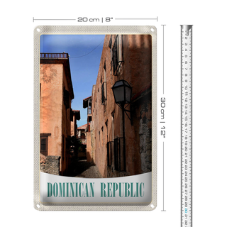 Blechschild Reise 20x30cm Dominikanische Republik Altstadt