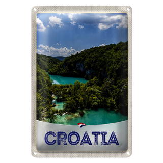 Blechschild Reise 20x30cm Kroatien Meer Natur Urlaub Berge