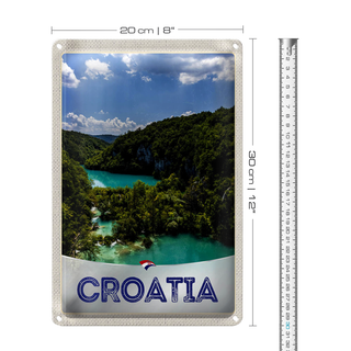 Blechschild Reise 20x30cm Kroatien Meer Natur Urlaub Berge