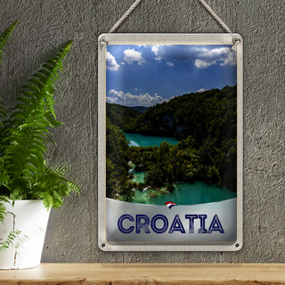 Blechschild Reise 20x30cm Kroatien Meer Natur Urlaub Berge
