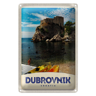Blechschild Reise 20x30cm Dubrovnik Kroatien Meer Architektur