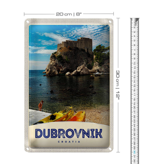 Blechschild Reise 20x30cm Dubrovnik Kroatien Meer Architektur