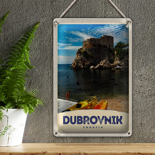 Blechschild Reise 20x30cm Dubrovnik Kroatien Meer Architektur
