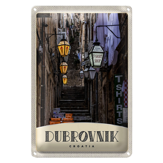 Blechschild Reise 20x30cm  Dubrovnik Kroatien Treppen Dekoration