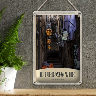 Blechschild Reise 20x30cm  Dubrovnik Kroatien Treppen Dekoration