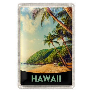 Blechschild Reise 20x30cm Hawai Insel Strand Palmen Sonne