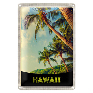 Blechschild Reise 20x30cm Hawai Insel Strand Palmen Meer