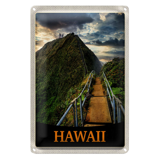 Blechschild Reise 20x30cm Hawai Insel Strand Palmen Natur
