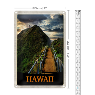 Blechschild Reise 20x30cm Hawai Insel Strand Palmen Natur
