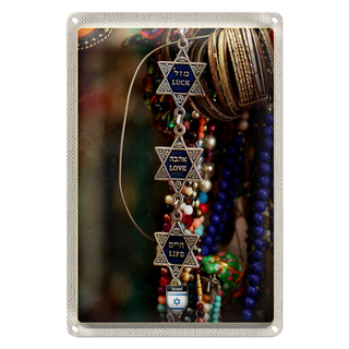 Blechschild Reise 20x30cm Ketten Schmuck Israel Glauben
