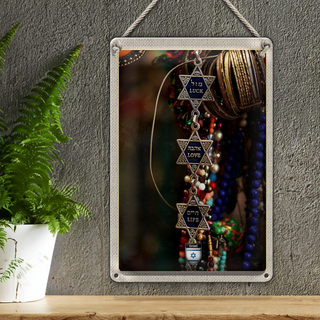 Blechschild Reise 20x30cm Ketten Schmuck Israel Glauben