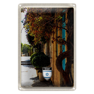 Blechschild Reise 20x30cm Israel Stadt Pflanzen Urlaub
