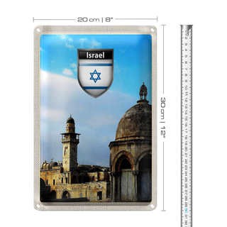 Blechschild Reise 20x30cm Israel Stadt Architektur Urlaub