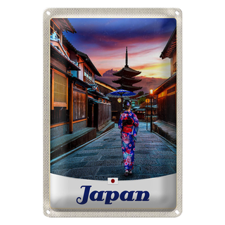 Blechschild Reise 20x30cm Japan Asien Japanerin Tradition