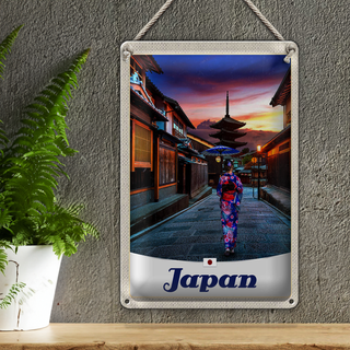 Blechschild Reise 20x30cm Japan Asien Japanerin Tradition
