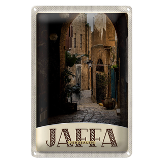 Blechschild Reise 20x30cm Jaffa Jerusalem Israel Stadt Weg