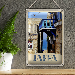 Blechschild Reise 20x30cm Jaffa Jerusalem Israel Stadt Meer