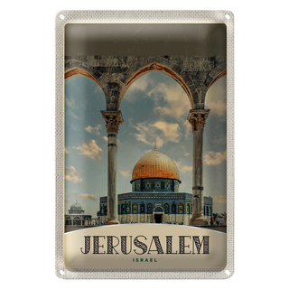 Blechschild Reise 20x30cm Jerusalem Israel Tempel Urlaub