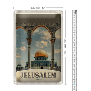 Blechschild Reise 20x30cm Jerusalem Israel Tempel Urlaub