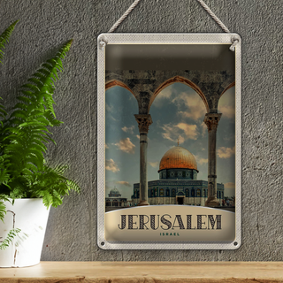 Blechschild Reise 20x30cm Jerusalem Israel Tempel Urlaub