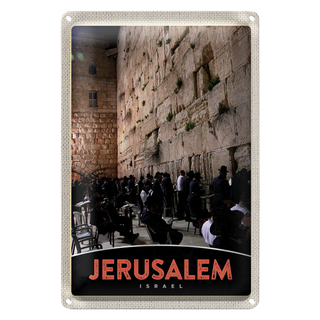 Blechschild Reise 20x30cm Jerusalem Israel Gebet beten