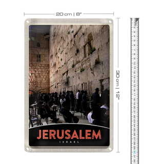 Blechschild Reise 20x30cm Jerusalem Israel Gebet beten