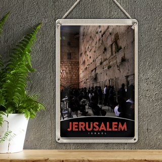 Blechschild Reise 20x30cm Jerusalem Israel Gebet beten