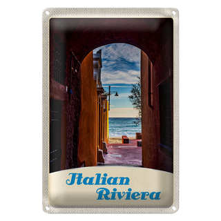 Blechschild Reise 20x30cm Italien Riviera Strand Meer Urlaub