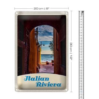 Blechschild Reise 20x30cm Italien Riviera Strand Meer Urlaub