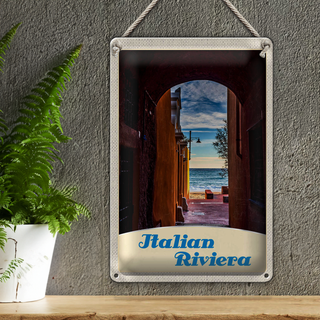 Blechschild Reise 20x30cm Italien Riviera Strand Meer Urlaub