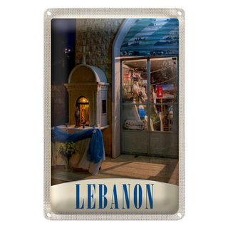 Blechschild Reise 20x30cm Libanon Afrika Christen Kreuz