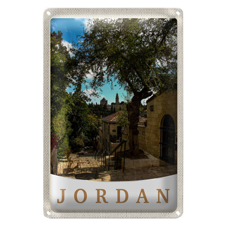 Blechschild Reise 20x30cm Jordan Urlaub Natur Bäume