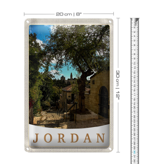 Blechschild Reise 20x30cm Jordan Urlaub Natur Bäume